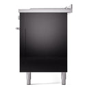 ILVE Professional Plus II 60-Inch 3.5 + 1.52 Cu. Ft. Propane Gas Dual Fuel Range with 7 Burners, Griddle, French Top and Solid Door in Glossy Black (UP60FSQMPBKLP)