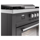 ILVE Professional Plus II 60-Inch 3.5 + 1.52 Cu. Ft. Propane Gas Dual Fuel Range with 7 Burners, Griddle, French Top and Solid Door in Graphite Matte (UP60FSQMPMGLP)