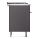ILVE Professional Plus II 60-Inch 3.5 + 1.52 Cu. Ft. Propane Gas Dual Fuel Range with 7 Burners, Griddle, French Top and Solid Door in Graphite Matte (UP60FSQMPMGLP)
