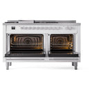 ILVE Professional Plus II 60-Inch 5.8 Cu. Ft. Dual Oven Dual Fuel Range with 7 Burners, Griddle, French Top and Solid Door Oven in RAL (UP60FSQMPRA)