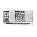 ILVE Nostalgie II 60 inch Propane Gas Range with 10 Sealed Burners, Griddle with Triple Glass Door in Antique White with Burnished Trim