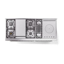 ILVE Nostalgie II 60 inch Propane Gas Range with 10 Sealed Burners, Griddle with Triple Glass Door in Antique White with Chrome Trim