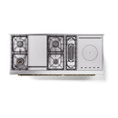 ILVE Nostalgie II 60 inch Propane Gas Range with 10 Sealed Burners, Griddle with Triple Glass Door in Glossy Black with Brass Trim