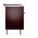 ILVE Nostalgie II 60 inch Propane Gas Range with 10 Sealed Burners, Griddle with Triple Glass Door in Burgundy with Chrome Trim
