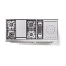 ILVE Nostalgie II 60 inch Propane Gas Range with 10 Sealed Burners, Griddle with Triple Glass Door in Emerald Green with Burnished Trim