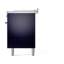 ILVE Nostalgie II 60 inch Propane Gas Range with 10 Sealed Burners, Griddle with Triple Glass Door in Midnight Blue with Chrome Trim