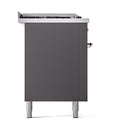 ILVE Nostalgie II 60 inch Propane Gas Range with 10 Sealed Burners, Griddle with Triple Glass Door in Graphite Matte with Chrome Trim