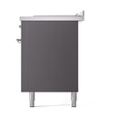 ILVE Nostalgie II 60 inch Propane Gas Range with 10 Sealed Burners, Griddle with Triple Glass Door in Graphite Matte with Chrome Trim
