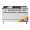ILVE Nostalgie II 60 inch Propane Gas Range with 10 Sealed Burners, Griddle with Triple Glass Door in RAL with Burnished Trim