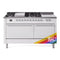 ILVE Nostalgie II 60 inch Propane Gas Range with 10 Sealed Burners, Griddle with Triple Glass Door in RAL with Chrome Trim