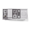 ILVE Nostalgie II 60 inch Propane Gas Range with 10 Sealed Burners, Griddle with Triple Glass Door in White with Chrome Trim