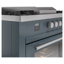 ILVE 60-Inch Professional Plus II Freestanding Dual Fuel Range with 7 Gas Burner and Removable Griddle in Blue Grey (UP60FSWMPBG)