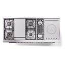 ILVE 60-Inch Professional Plus II Freestanding Dual Fuel Range with 7 Gas Burner and Removable Griddle in Blue Grey (UP60FSWMPBG)