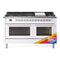ILVE Professional Plus II 60-Inch 3.5 + 1.52 Cu. Ft. Propane Gas Dual Fuel Range with 9 Burners, Griddle and Triple Glass Door in RAL (UP60FWMPRALP)