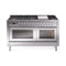 ILVE Professional Plus II 60-Inch 3.5 + 1.52 Cu. Ft. Propane Gas Dual Fuel Range with 9 Burners, Griddle and Triple Glass Door in Stainless Steel (UP60FWMPSSLP)