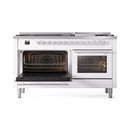 ILVE Professional Plus II 60-Inch 3.5 + 1.52 Cu. Ft. Propane Gas Dual Fuel Range with 9 Burners, Griddle and Triple Glass Door in White (UP60FWMPWHLP)