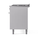 ILVE Professional Plus II 60-Inch 3.5 + 1.52 Cu. Ft. Propane Gas Dual Fuel Range with 9 Burners, Griddle and Triple Glass Door in White (UP60FWMPWHLP)