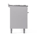ILVE Professional Plus II 60-Inch 3.5 + 1.52 Cu. Ft. Propane Gas Dual Fuel Range with 9 Burners, Griddle and Triple Glass Door in White (UP60FWMPWHLP)
