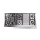 ILVE Professional Plus II 60-Inch 3.5 + 1.52 Cu. Ft. Propane Gas Dual Fuel Range with 9 Burners, Griddle and Triple Glass Door in White (UP60FWMPWHLP)