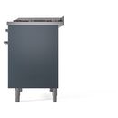 ILVE Nostalgie II 40-Inch Dual Fuel Freestanding Range with Removable Griddle in Blue Grey with Chrome Trim (UPD40FNMPBGC)