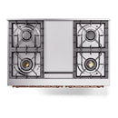 ILVE Nostalgie II 40-Inch Dual Fuel Freestanding Range with Removable Griddle in Blue Grey with Copper Trim (UPD40FNMPBGP)