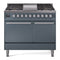 ILVE Professional Plus II 40-Inch 2.3 + 2.0 Cu. Ft. Dual Fuel Range with 6 Burners and Solid Door Oven in Blue Grey (UPD40FQMPBG)