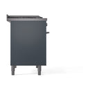 ILVE Professional Plus II 40-Inch 2.3 + 2.0 Cu. Ft. Propane Gas Dual Fuel Range with 6 Burners and Solid Door in Blue Grey (UPD40FQMPBGLP)