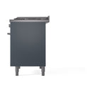 ILVE Professional Plus II 40-Inch 2.3 + 2.0 Cu. Ft. Propane Gas Dual Fuel Range with 6 Burners and Solid Door in Blue Grey (UPD40FQMPBGLP)