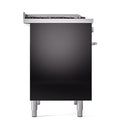 ILVE Professional Plus II 40-Inch 2.3 + 2.0 Cu. Ft. Propane Gas Dual Fuel Range with 6 Burners and Solid Door in Glossy Black (UPD40FQMPBKLP)