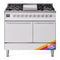 ILVE Professional Plus II 40-Inch 2.3 + 2.0 Cu. Ft. Propane Gas Dual Fuel Range with 6 Burners and Solid Door in RAL (UPD40FQMPRALP)