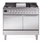 ILVE Professional Plus II 40-Inch 2.3 + 2.0 Cu. Ft. Dual Fuel Range with 6 Burners and Solid Door Oven in Stainless Steel (UPD40FQMPSS)