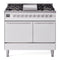 ILVE Professional Plus II 40-Inch 2.3 + 2.0 Cu. Ft. Propane Gas Dual Fuel Range with 6 Burners and Solid Door in White (UPD40FQMPWHLP)