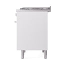 ILVE Professional Plus II 40-Inch 2.3 + 2.0 Cu. Ft. Propane Gas Dual Fuel Range with 6 Burners and Solid Door in White (UPD40FQMPWHLP)