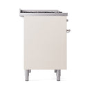 ILVE Nostalgie II 40 inch Propane Gas Dual Fuel Range with 6 Sealed Burners, Griddle with Triple Glass Door in Antique White with Chrome Trim