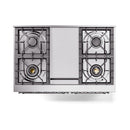 ILVE Nostalgie II 40 inch Propane Gas Dual Fuel Range with 6 Sealed Burners, Griddle with Triple Glass Door in Burgundy with Chrome Trim