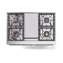 ILVE Nostalgie II 40 inch Propane Gas Dual Fuel Range with 6 Sealed Burners, Griddle with Triple Glass Door in Midnight Blue with Chrome Trim