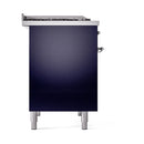 ILVE 40-Inch Nostalgie II Dual Fuel Range with 6 Burners, Griddle and Solid Door Oven in Midnight Blue with Chrome Trim (UPD40FQNMPMBC)