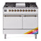 ILVE 40-Inch Nostalgie II Dual Fuel Range with 6 Burners, Griddle and Solid Door Oven in Custom RAL with Bronze Trim (UPD40FQNMPRAB)