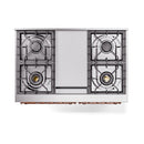 ILVE Nostalgie II 40 inch Propane Gas Dual Fuel Range with 6 Sealed Burners, Griddle with Triple Glass Door in RAL with Copper Trim
