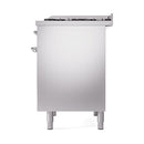 ILVE Nostalgie II 40 inch Propane Gas Dual Fuel Range with 6 Sealed Burners, Griddle with Triple Glass Door in Stainless Steel with Chrome Trim