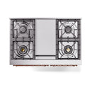 ILVE 40-Inch Nostalgie II Dual Fuel Range with 6 Burners, Griddle and Solid Door Oven in Stainless Steel with Copper Trim (UPD40FQNMPSSP)