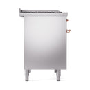 ILVE 40-Inch Nostalgie II Dual Fuel Range with 6 Burners, Griddle and Solid Door Oven in Stainless Steel with Copper Trim (UPD40FQNMPSSP)