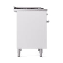 ILVE Nostalgie II 40 inch Propane Gas Dual Fuel Range with 6 Sealed Burners, Griddle with Triple Glass Door in White with Chrome Trim