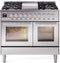 ILVE Professional Plus II 40-Inch Freestanding Dual Fuel Range with 6 Sealed Burner and Removable Griddle in Stainless Steel (UPD40FWMPSS)