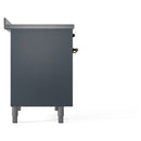 ILVE Nostalgie II 40-Inch Freestanding Electric Induction Range in Blue Grey with Bronze Trim (UPDI406NMPBGB)