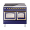ILVE Nostalgie II Noblesse 40-Inch 4.3 Cu. Ft. Dual Oven Induction Range with 6 Elements and Triple Glass Door in Midnight Blue with Brass Trim (UNDI406NMPMBG)