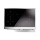 ILVE induction range cooktop with black glass surface and burner wattage labels