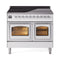 ILVE Nostalgie II Noblesse 40-Inch 4.3 Cu. Ft. Dual Oven Induction Range with 6 Elements and Triple Glass Door in White with Chrome Trim (UNDI406NMPWHC)