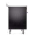 ILVE Professional Plus II 40-Inch 2.3 + 2.0 Cu. Ft. Induction Range with 6 Elements and Solid Door Oven in Glossy Black (UPDI406QMPBK)