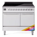 ILVE Professional Plus II 40-Inch 2.3 + 2.0 Cu. Ft. Induction Range with 6 Elements and Solid Door Oven in RAL (UPDI406QMPRA)